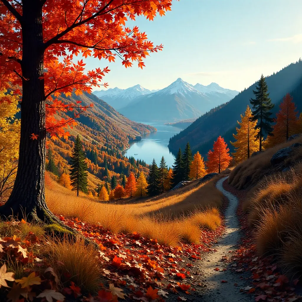 Vivid Autumn Foliage in Wenatchee, WA