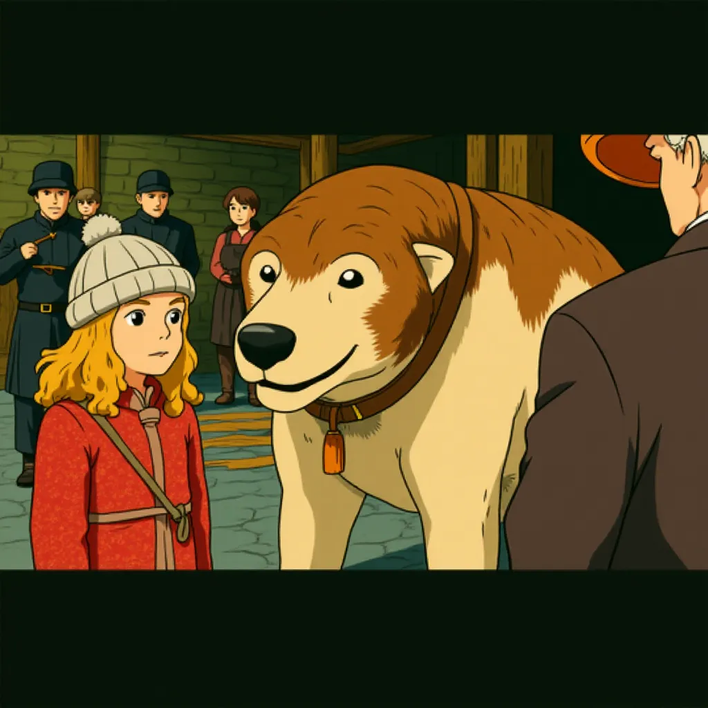 Ian McKellen and Dakota Blue Richards in The Golden Compass (2007) - Anime style