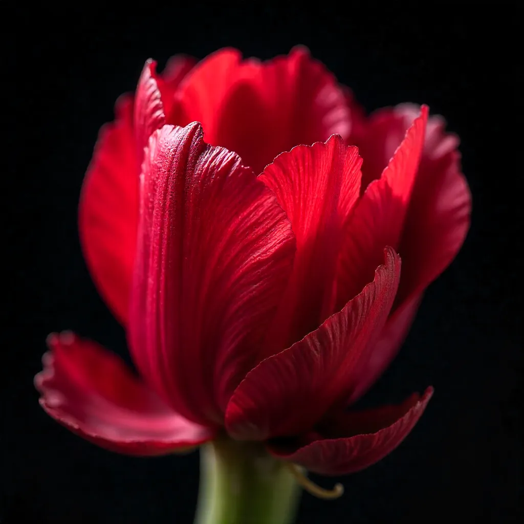 Vertical Macro: Crimson Chicory Petals