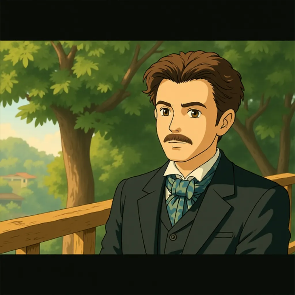 David Bowie in The Prestige (2006) - Anime style