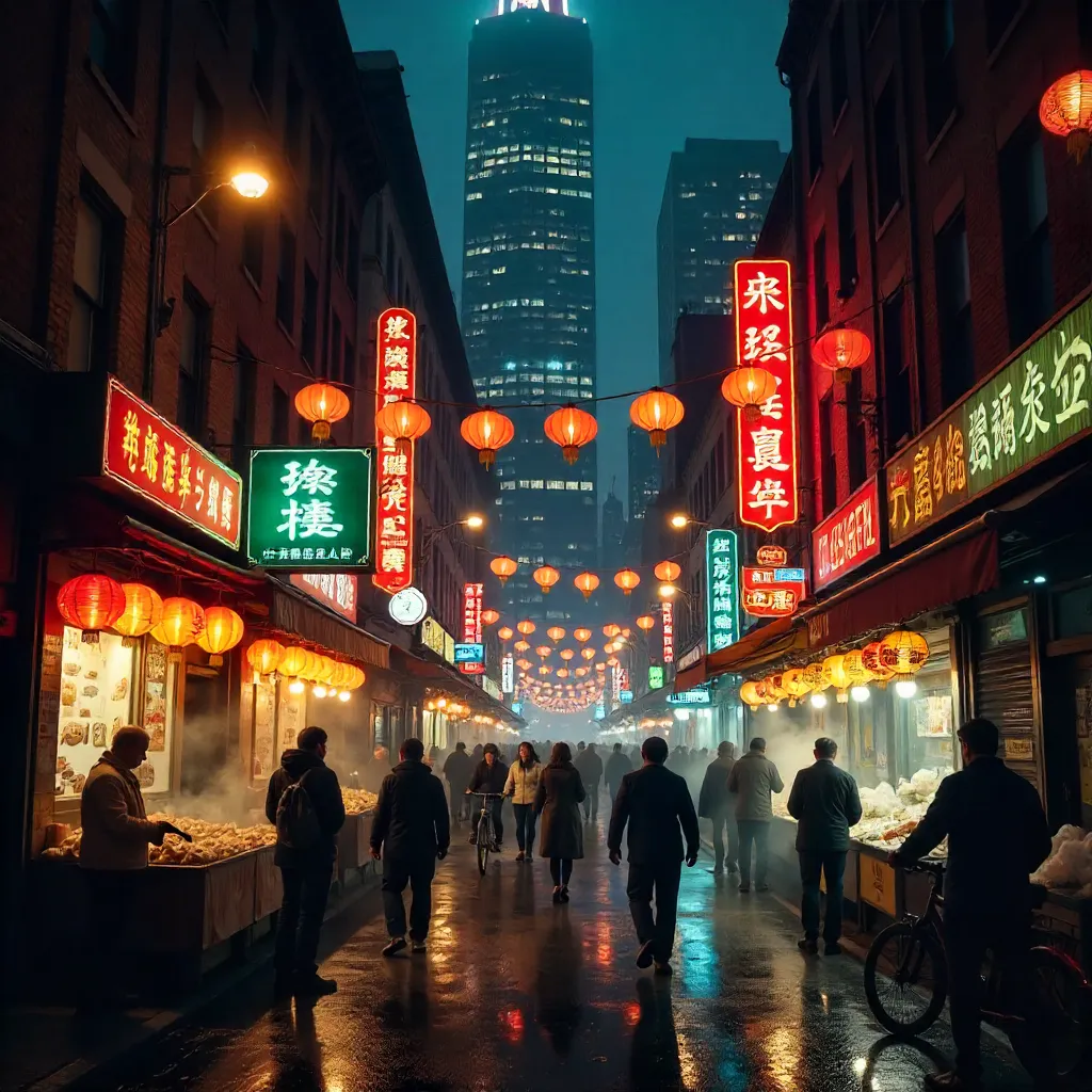 Lantern-lit Chinatown: Neon Streets of NYC