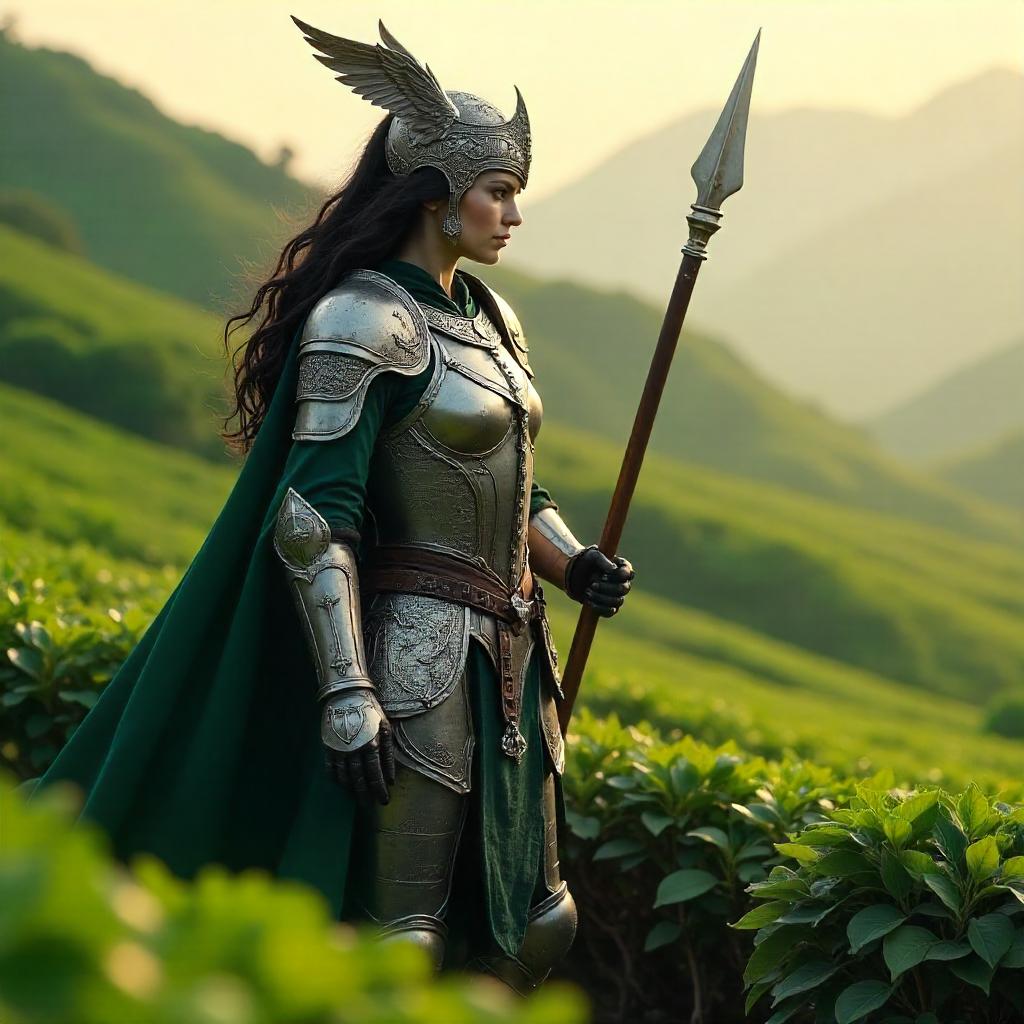 Valkyrie Among Dawn Tea Plantations