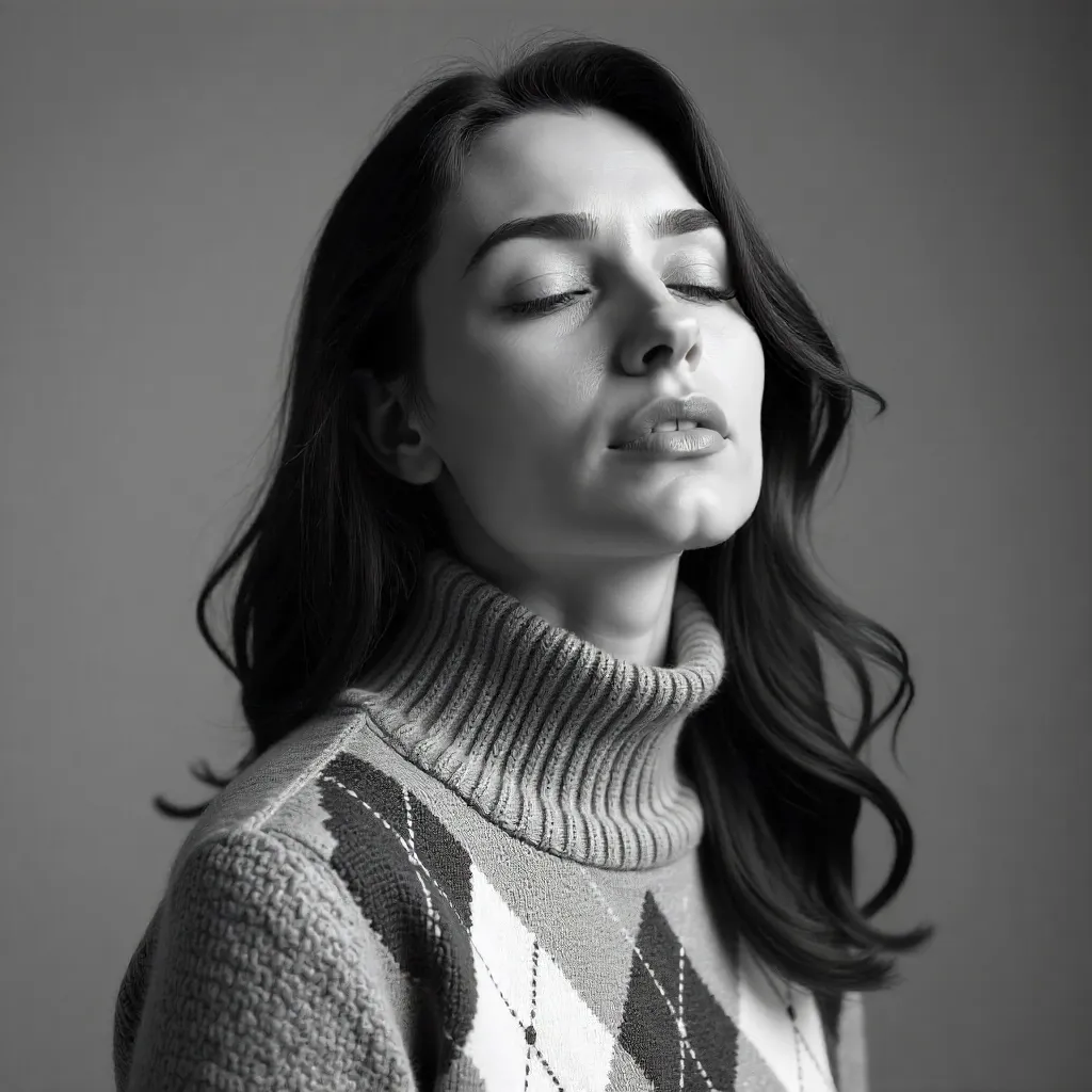 Serene Monochrome Argyle Portrait