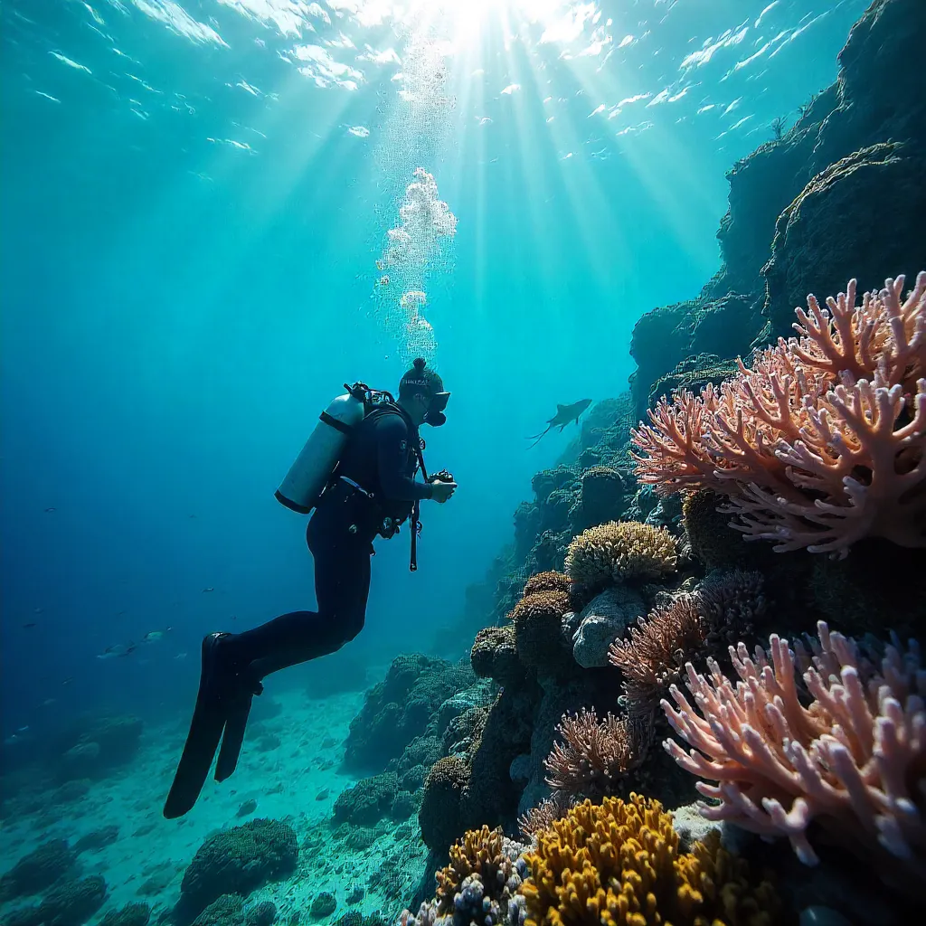 Scuba Diver Capturing Underwater Beauty