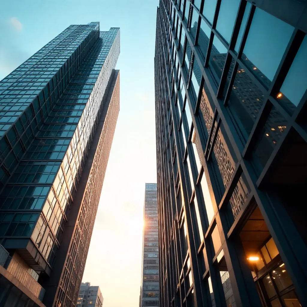 Close-Up Glass Facade: Urban Architecture