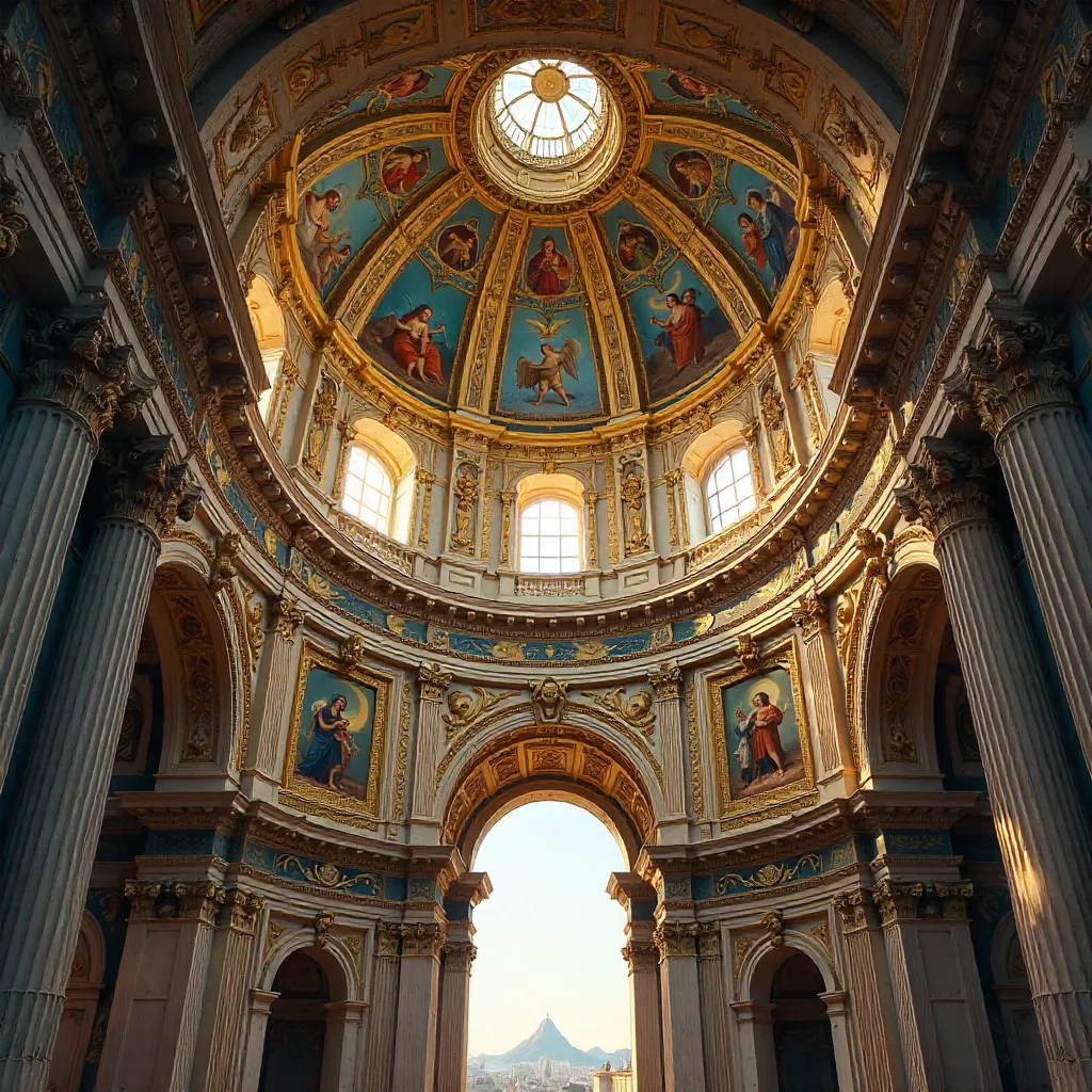 Naples Baroque Church Dome: Frescoes and Grandeur