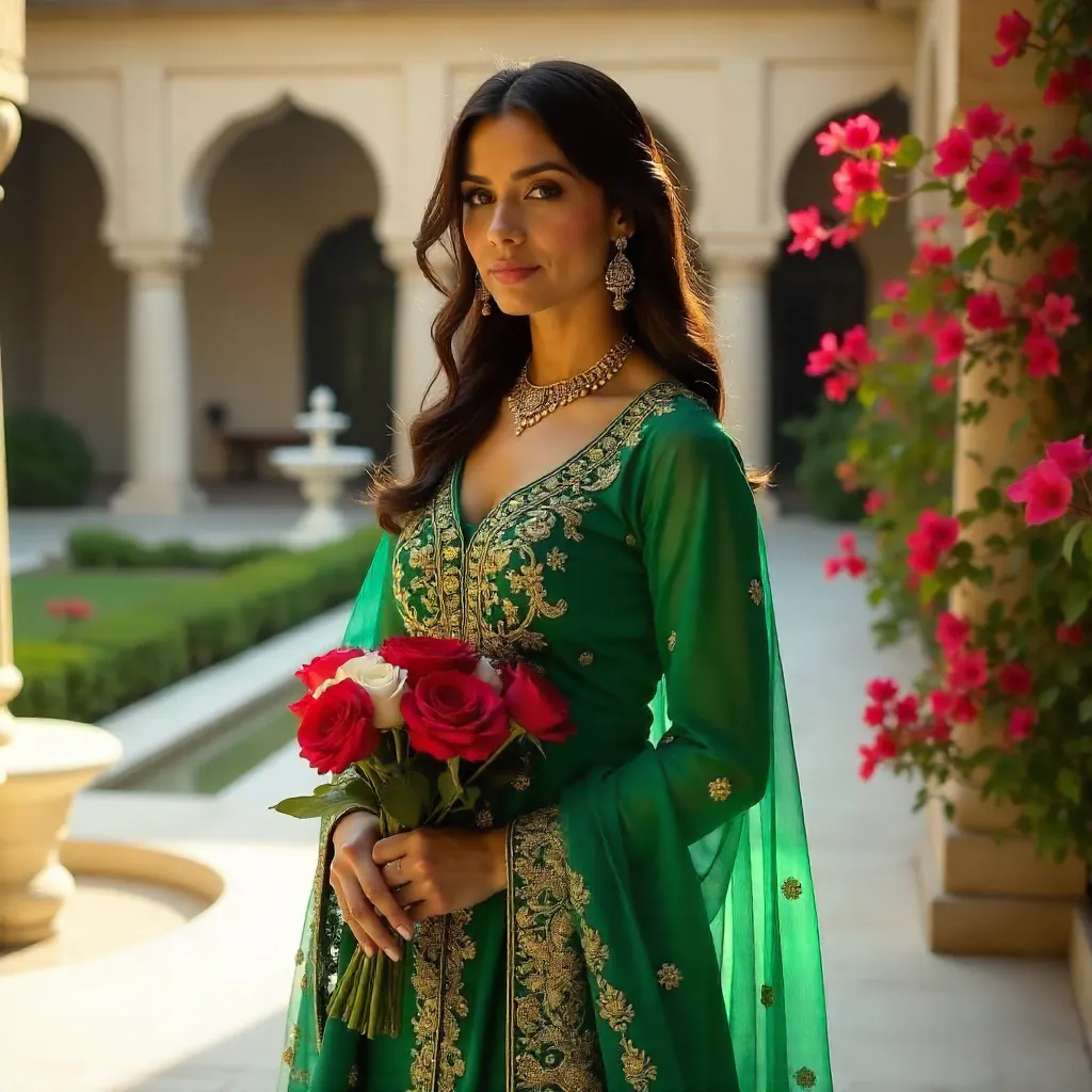 Lahore Elegance: Fashionable Woman in Traditional Dress