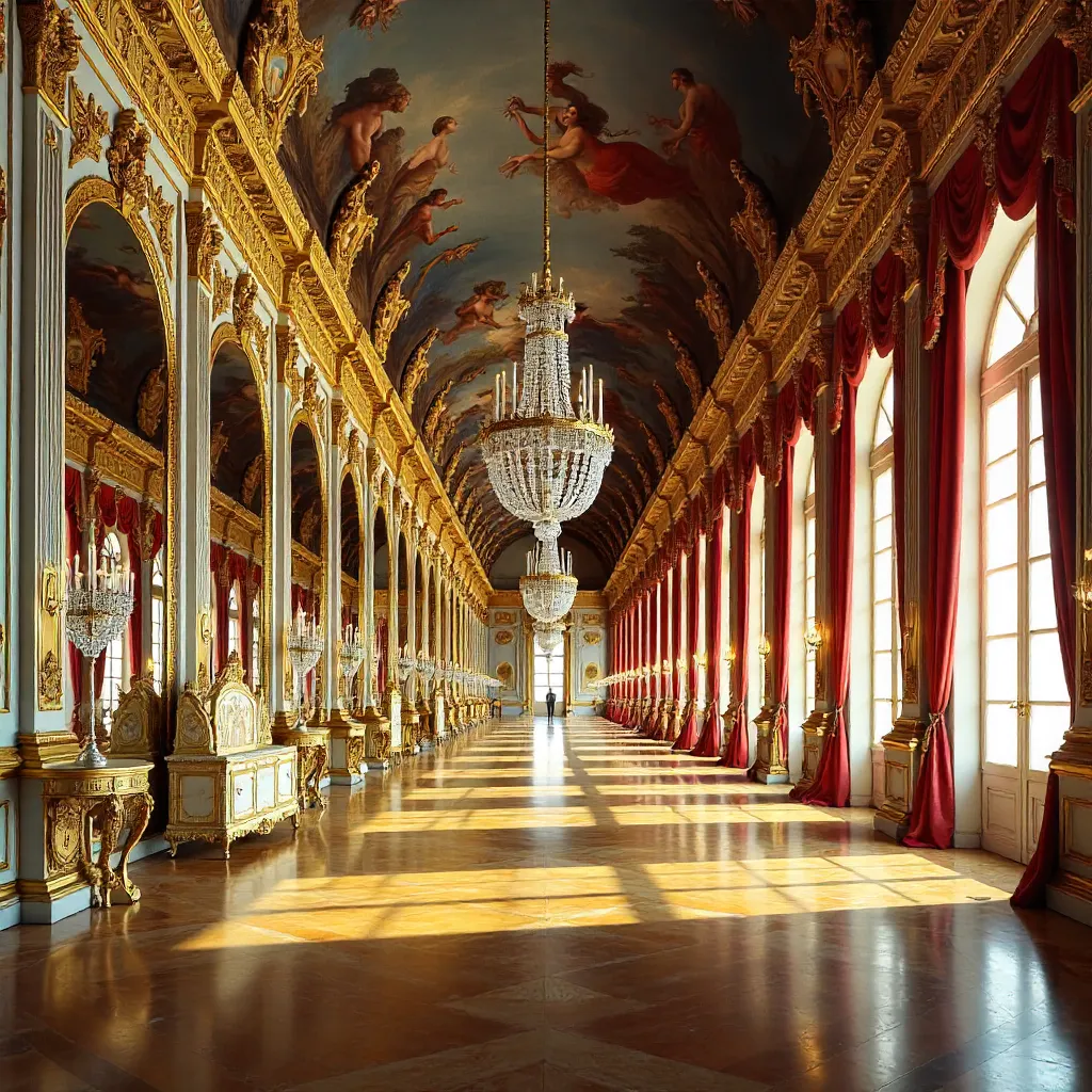 Opulent Hall of Mirrors at Versailles