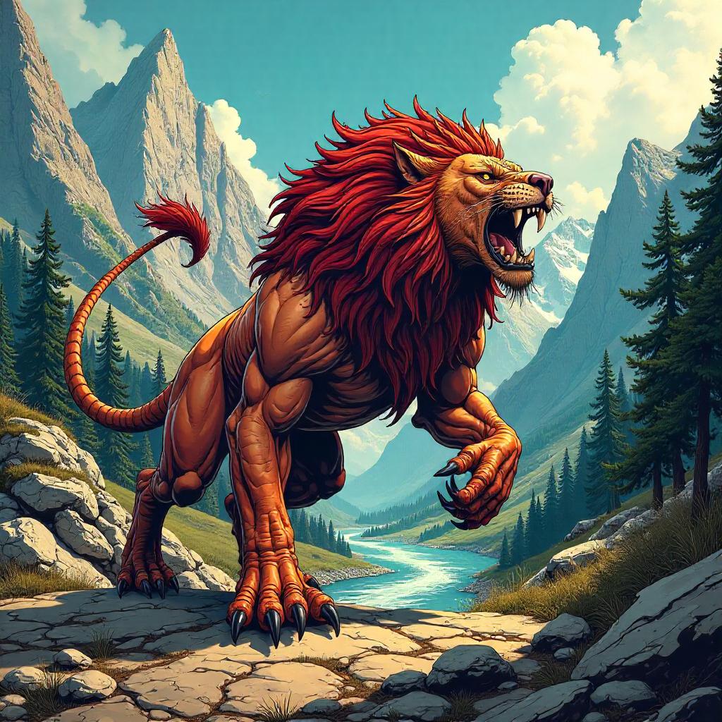 Manticore in a Mountain Valley: Comic Showdown