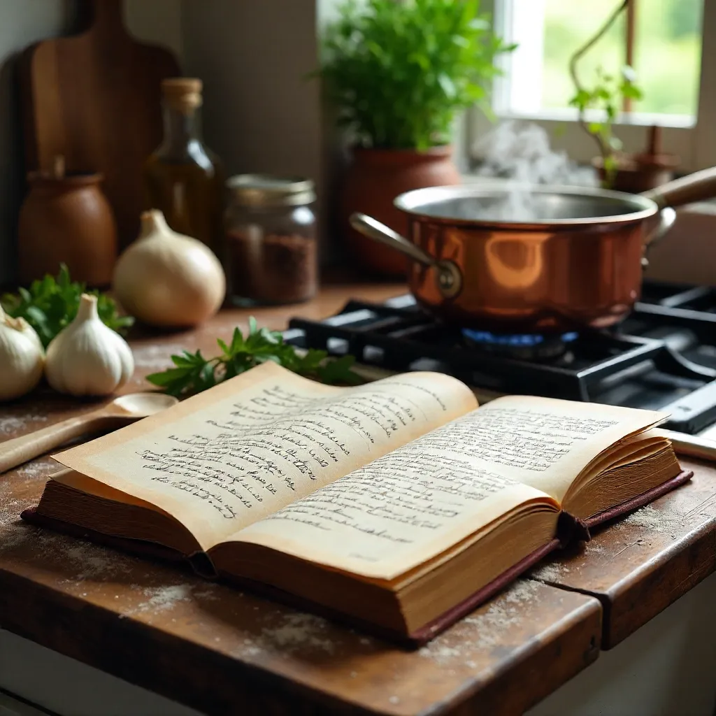 Open Cookbook in a Cozy Kitchen