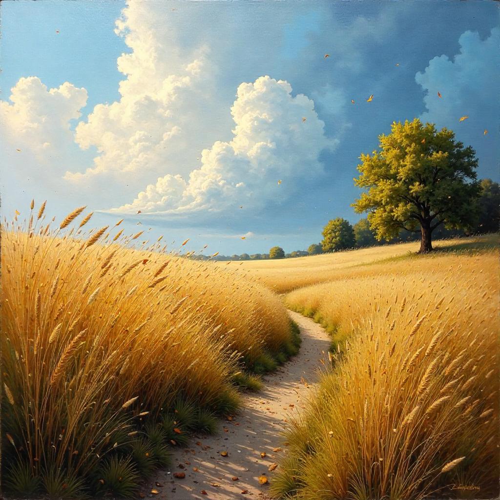 Whispering Wind: An Oil Painting in Motion