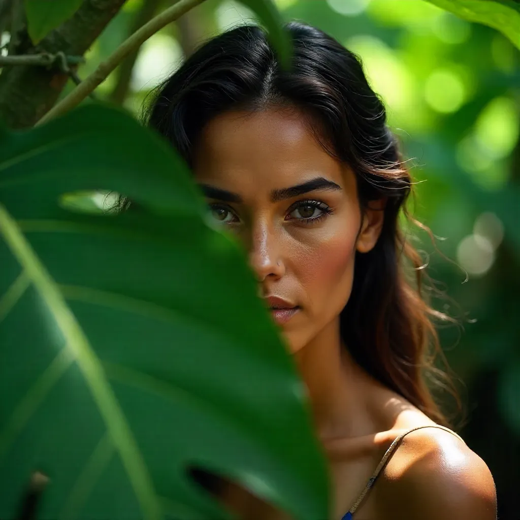 Natural Portrait in Tropical Foliage