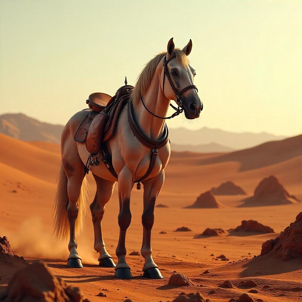 Photorealistic Horse on the Martian Plains