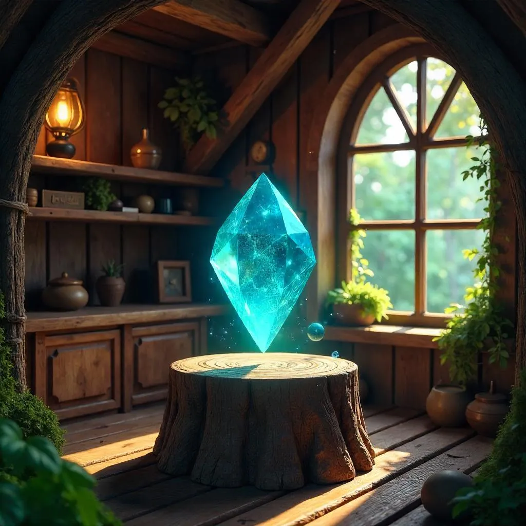 Photorealistic Soul Gem in a Hidden Treehouse