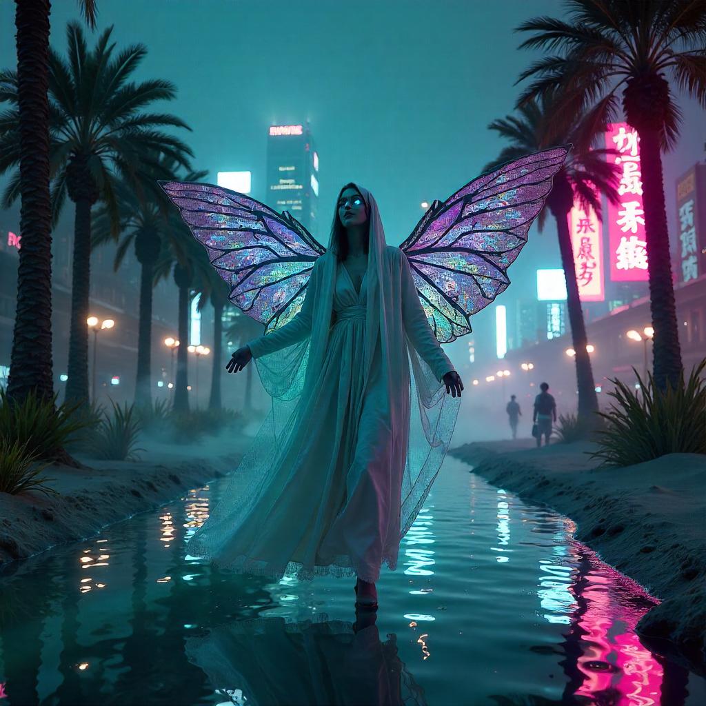 Neon Banshee Over the Oasis: Cyberpunk Haunt