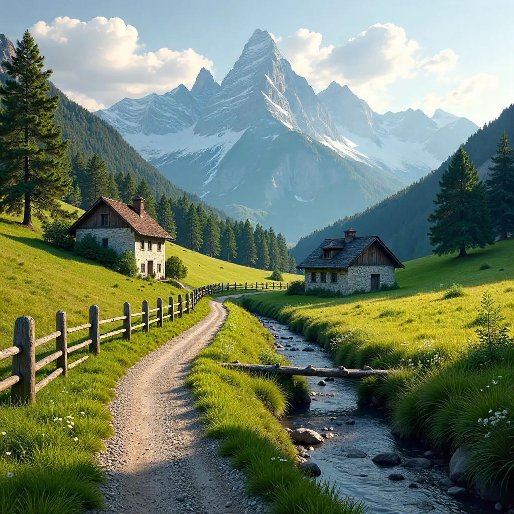 Rural Road to Triglav: Slovenian Alpine Vista