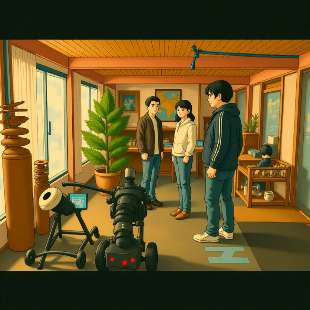 Jason Bateman, Joel Edgerton, and Rebecca Hall in The Gift (2015) - Anime style