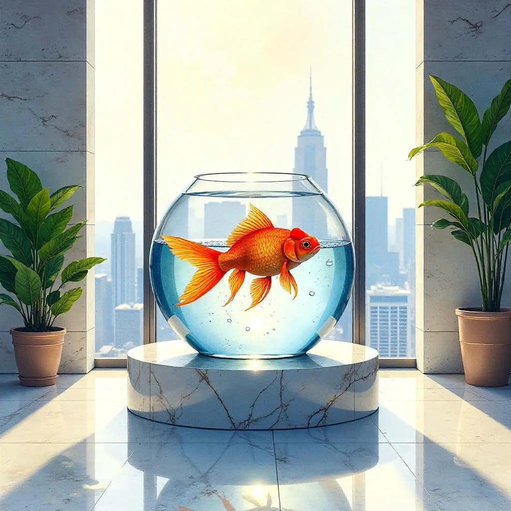 Goldfish in a Skyscraper: Watercolor Dream