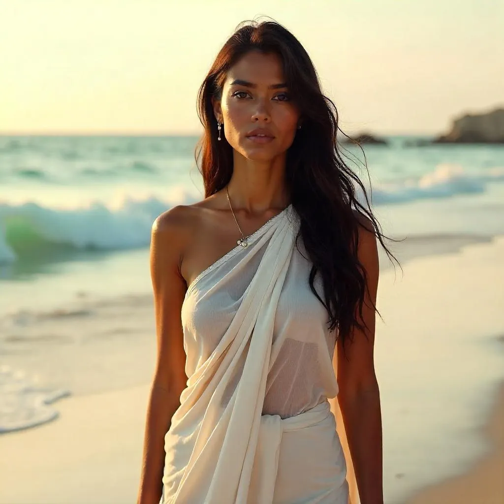 Golden-hour Beach Portrait of a Young Indian Woman