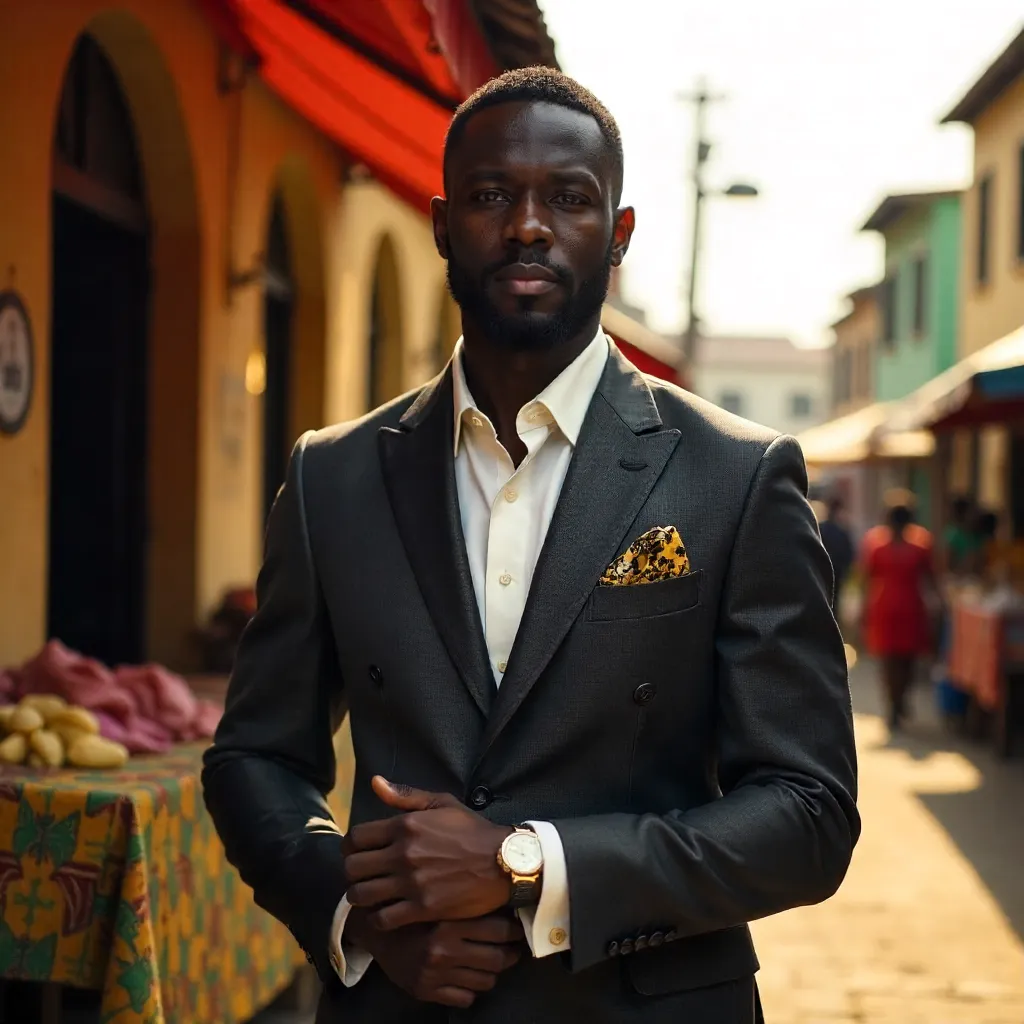 Elegant Kumasi Portrait: Modern Fashion, Timeless Style