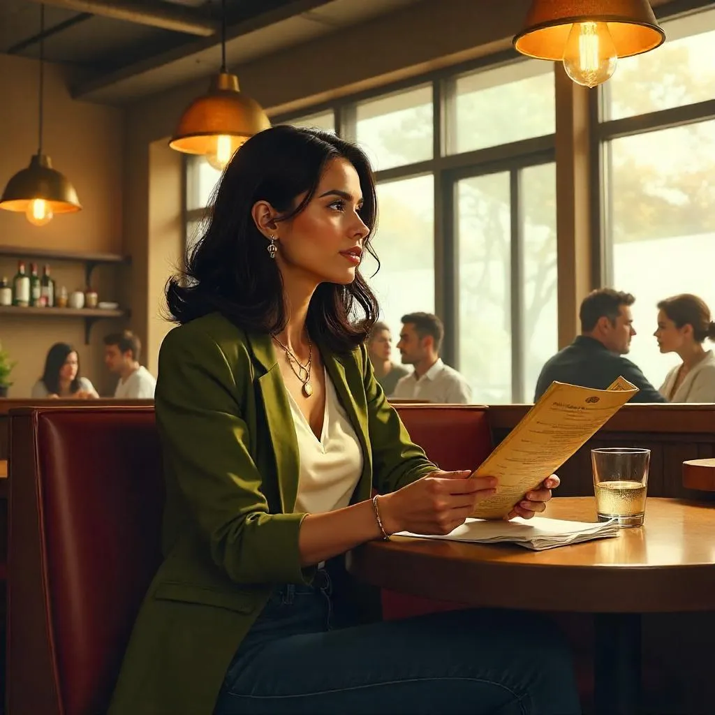 Latina Concept Art: Woman in a Restaurant