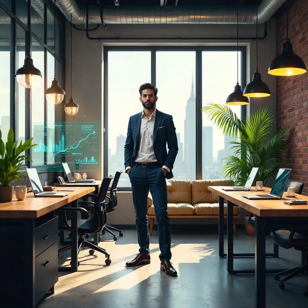 Concept Art: Latino Professional in a Coworking Space