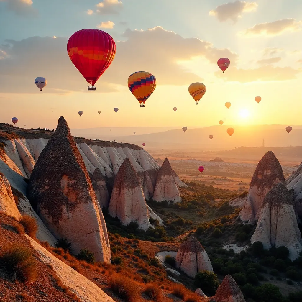 Sunrise over Cappadocia: Balloons Above Fairy Chimneys