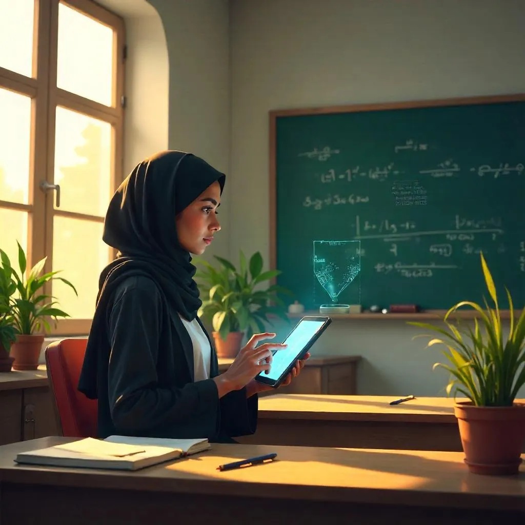 Concept Art: Student in a Futuristic Classroom