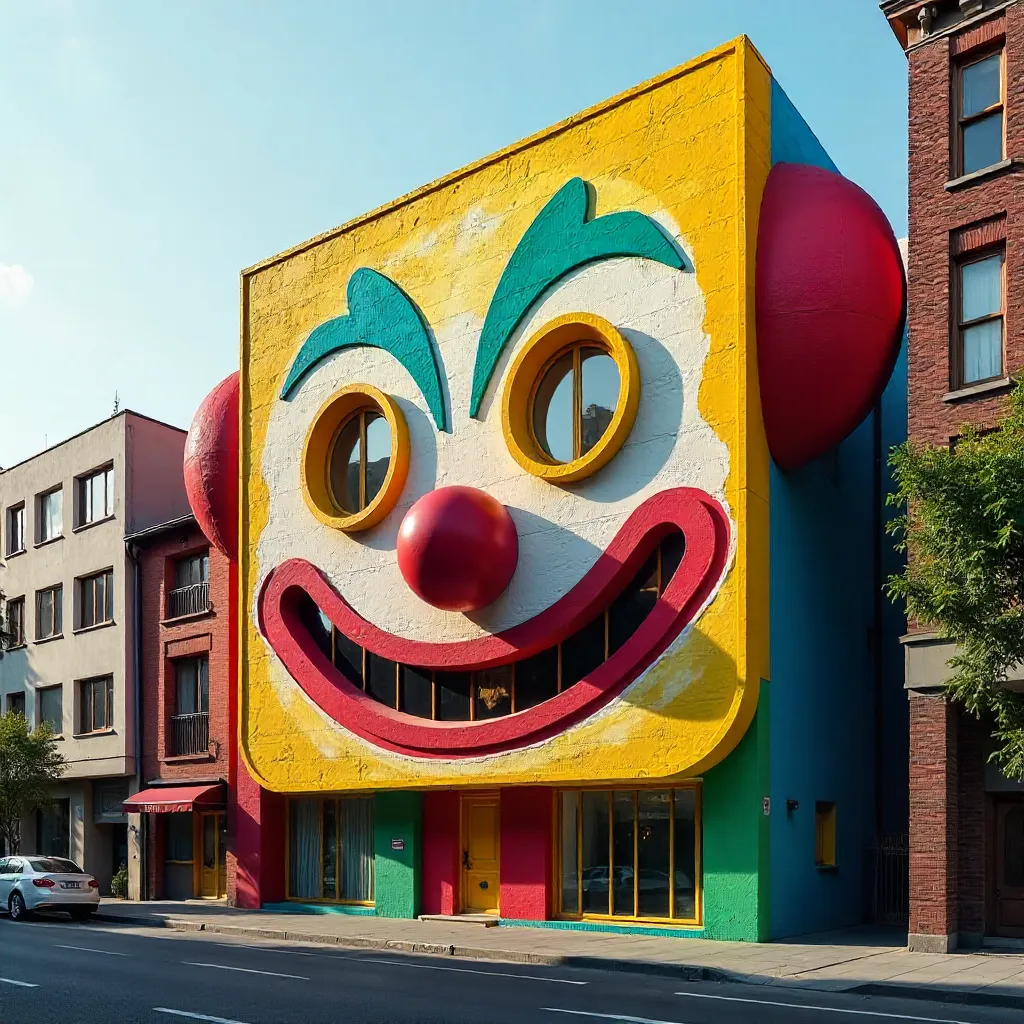 Clown-Faced Vibrant Building in Ankara