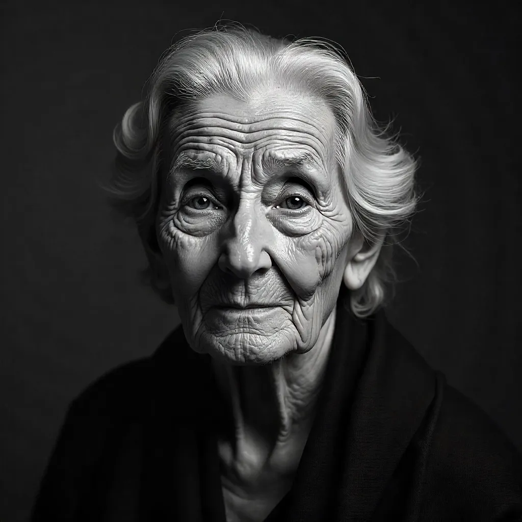 Wisdom in Black and White: An Elderly Grace Portrait