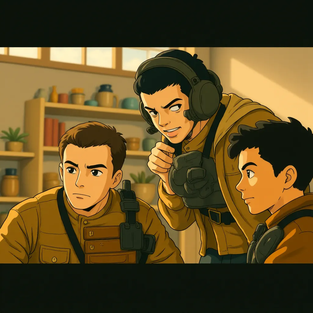 D'Pharaoh Woon-A-Tai, Adain Bradley, and Michael Gandolfini in Warfare (2025) - Ghibli style