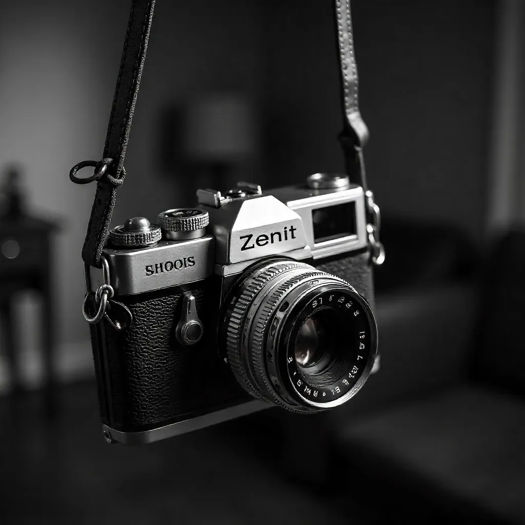 Nostalgic Zenit on a Neck Strap (Monochrome)