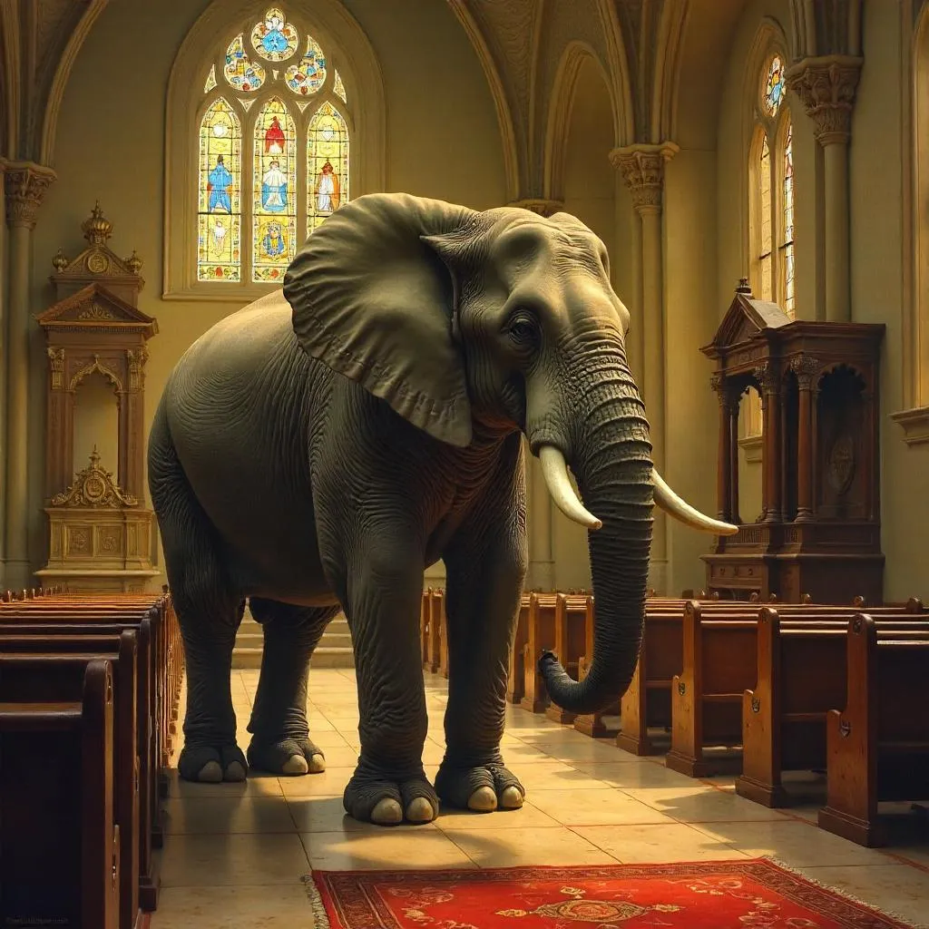 Elephant in Oil: A Synagogue Scene