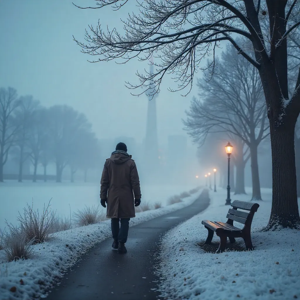 Misty Winter Morning in a Toronto Park