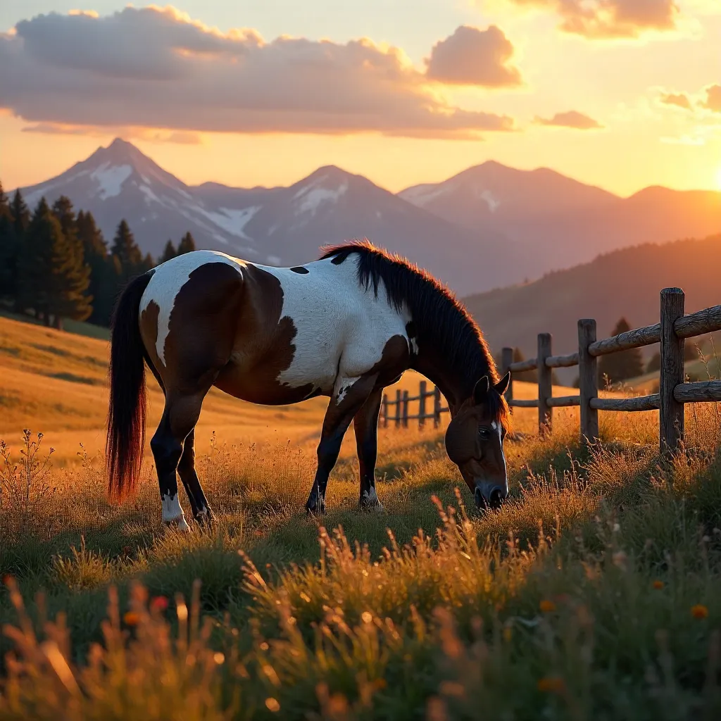 Appaloosa at Sunset in Idaho Countryside