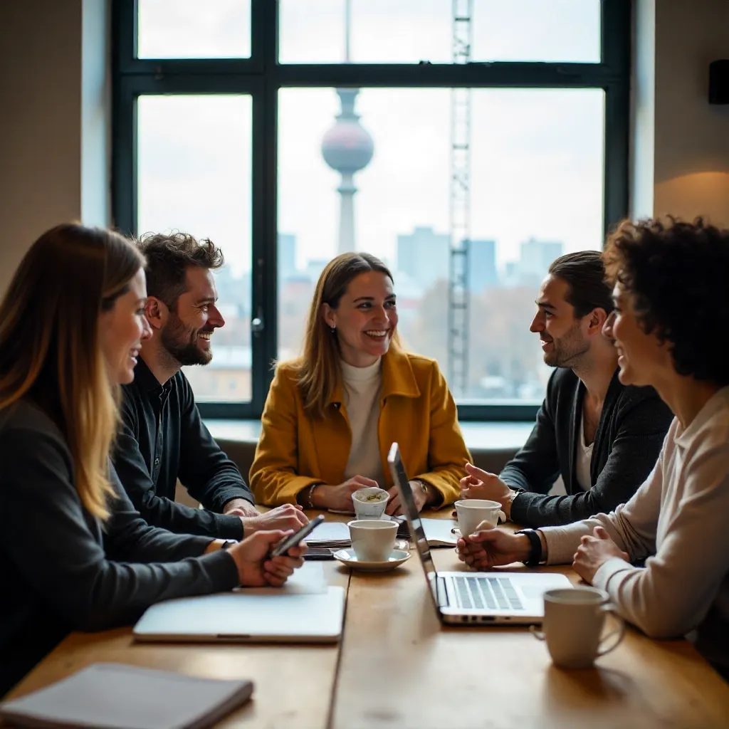 Diverse Berlin Meetup: Casual Stock Photo