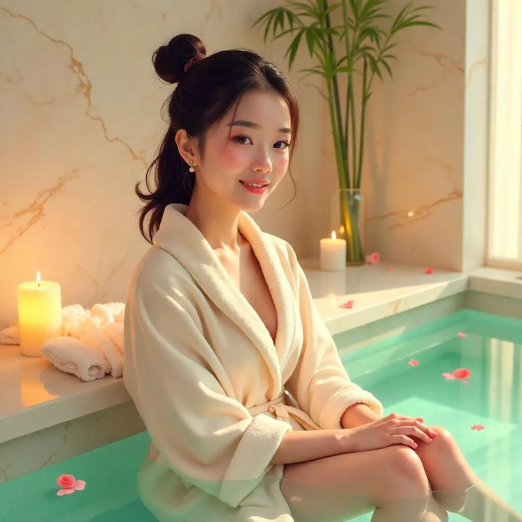 Serene Spa Portrait of a Young Asian Woman