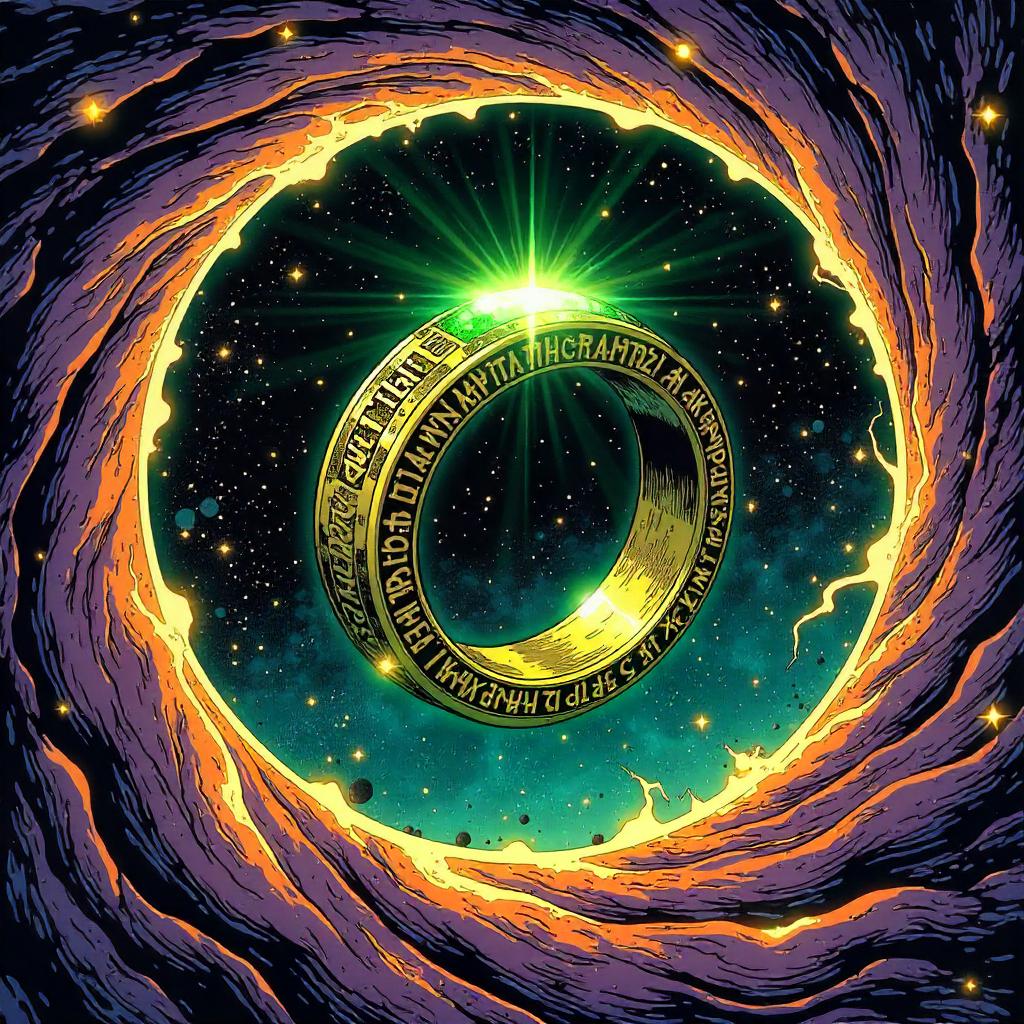 Enchanted Ring in a Black Hole: Comic Odyssey
