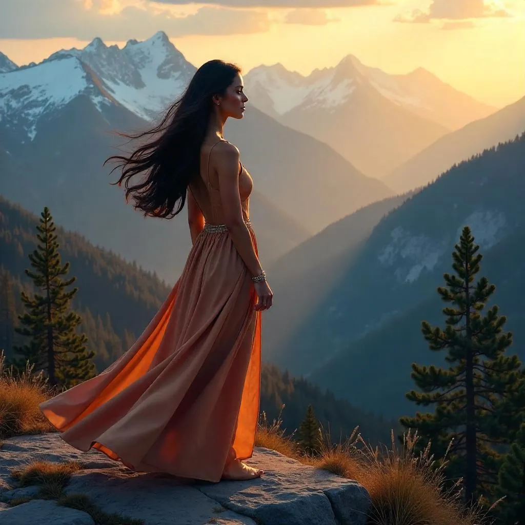 Elegant Latina in Mountain Vista – Digital Artwork