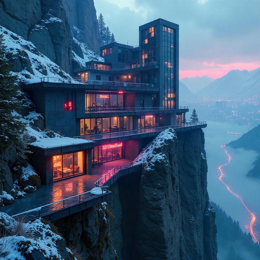 Neon Summit University: Cyberpunk Mountain Campus