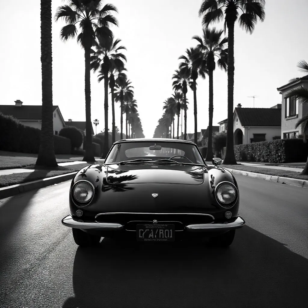 Monochrome Beverly Hills Palm Street Luxury Car