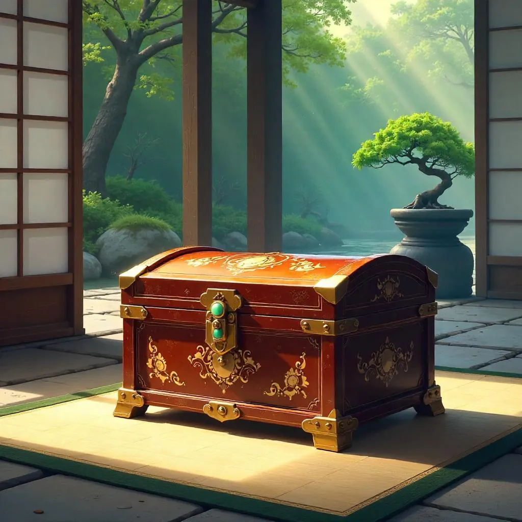 Zen Temple Treasure Chest in Digital Art Light