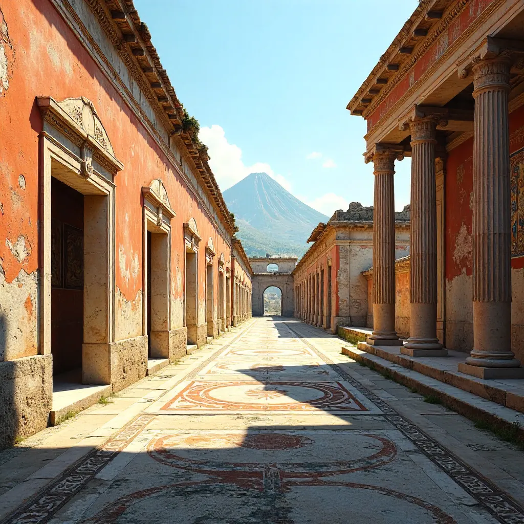 Pompeii Frescoes and Roman Architecture in Bloom