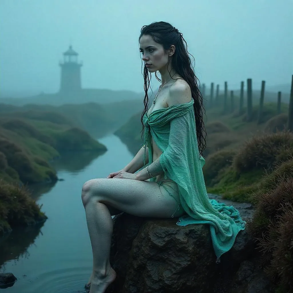 Siren on a Fog-Covered Moor (Photorealistic)