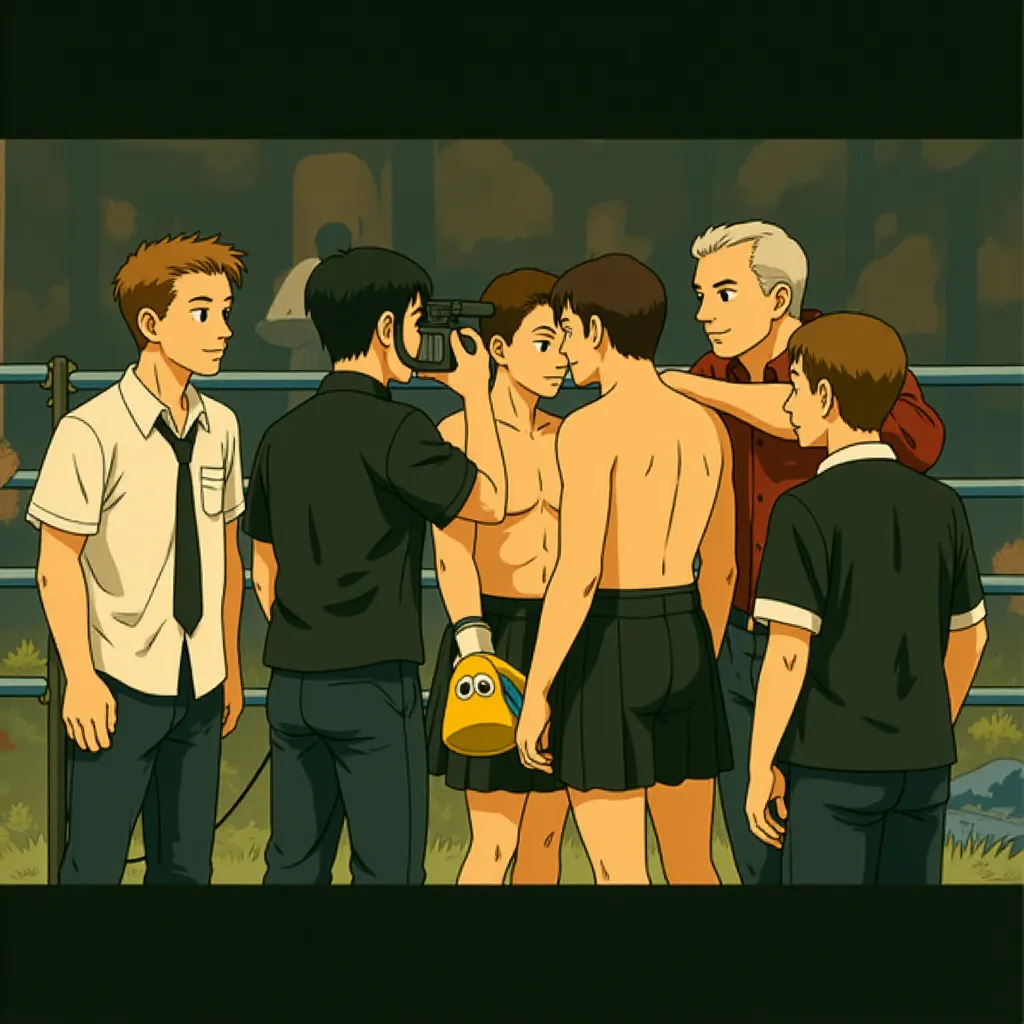 Mark Wahlberg and Christian Bale in The Fighter (2010) - Anime style
