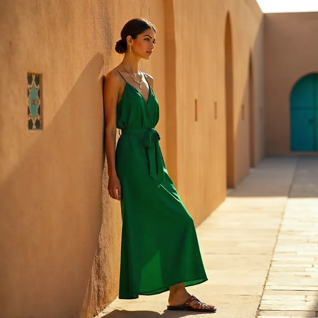 Elegant Rabat Portrait by a Stone Wall