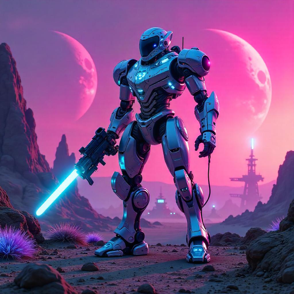 Neon Sentinel: Mech on an Alien World