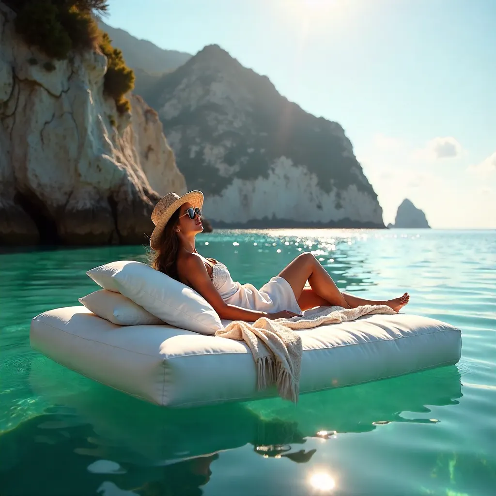 Sunlit Floating Bed by Rugged Rock Formations