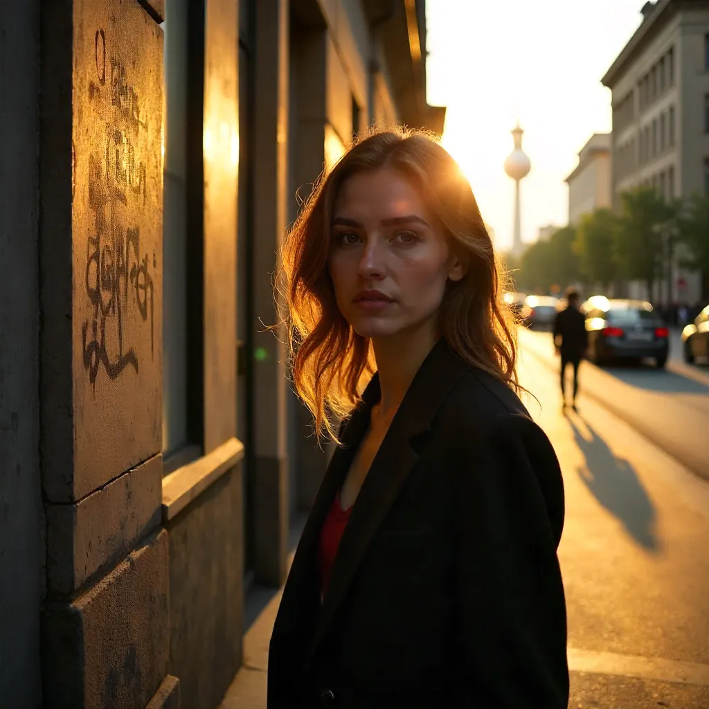 Dramatic Berlin Portrait: Sunlit Shadows