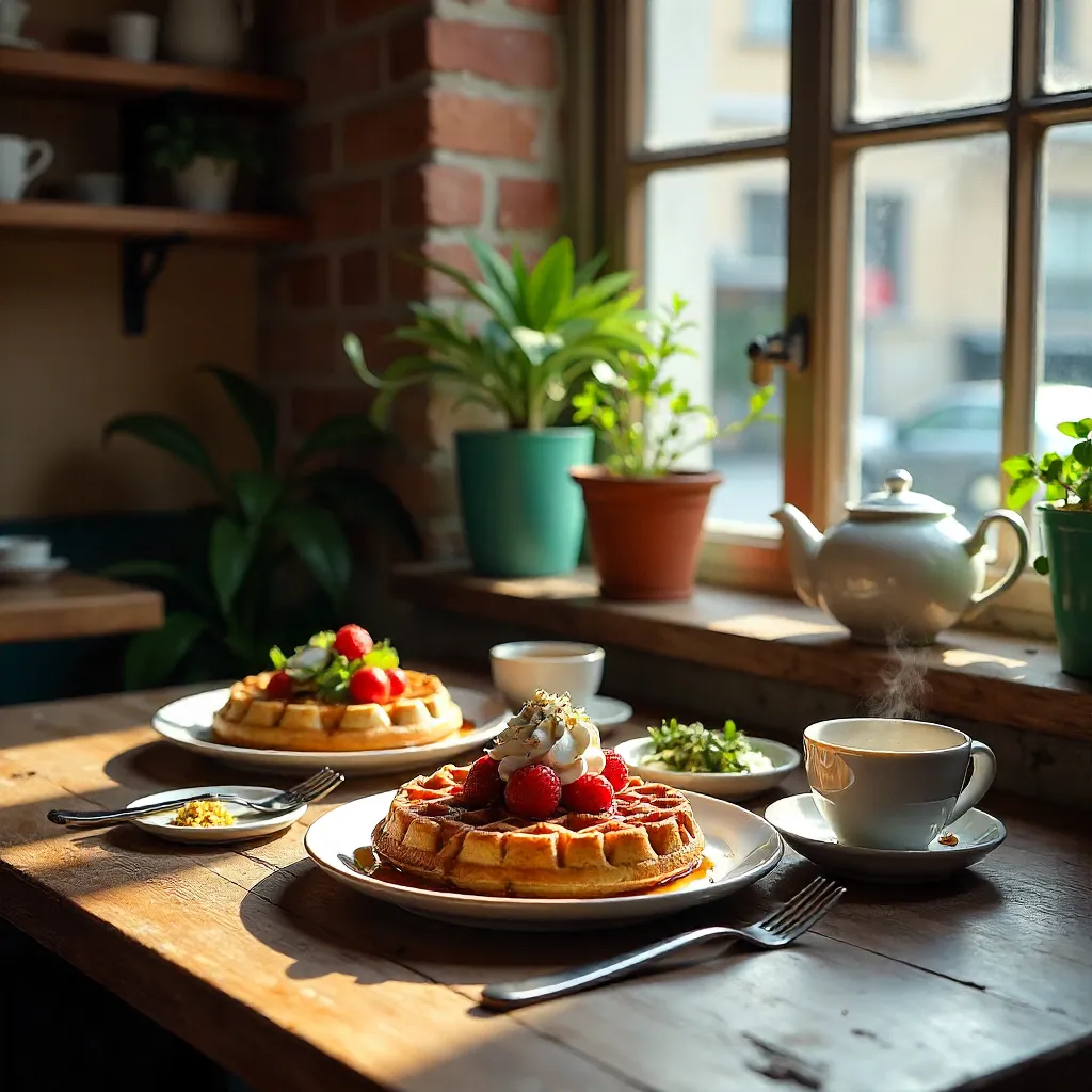 Brunch Spread in a Cozy Brno Café